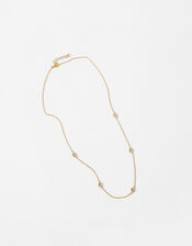 Gold-Plated Sparkle Station Collar Necklace, , large
