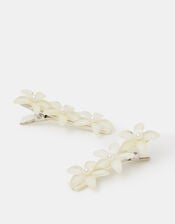 2-Pack Girls Pearl Flower Hair Clips, , large