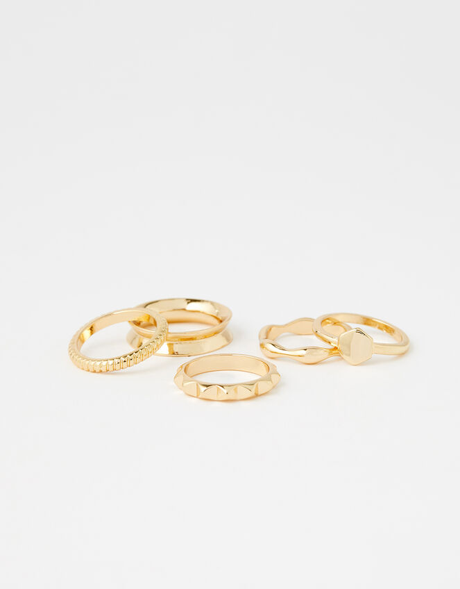 Geo Stacking Ring Set with Recycled Metal, Gold (GOLD), large