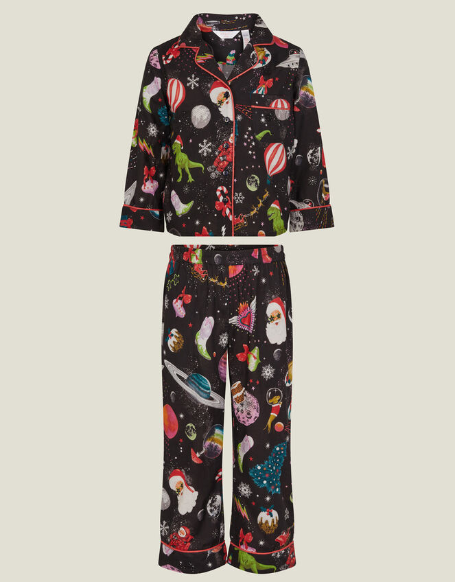 Girls Christmas Print Pyjama Set, Multi (BRIGHTS-MULTI), large