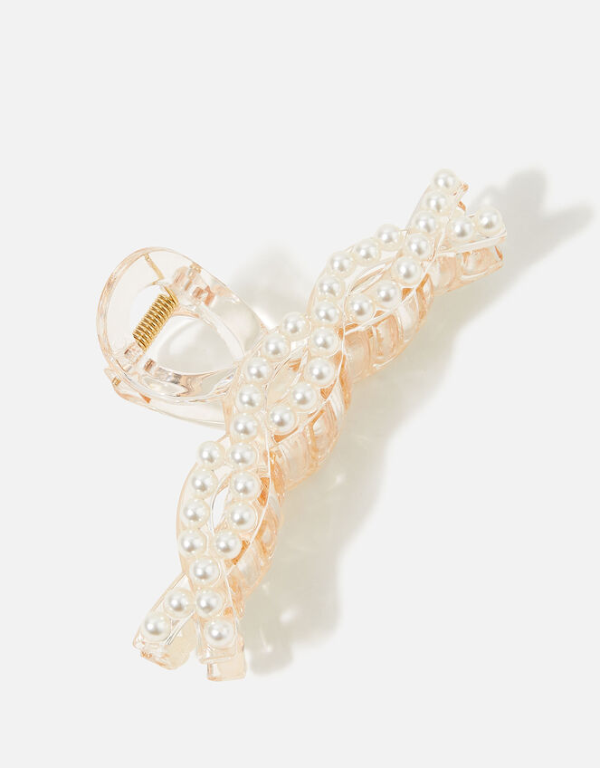 Plaited Pearl Resin Claw Clip, , large