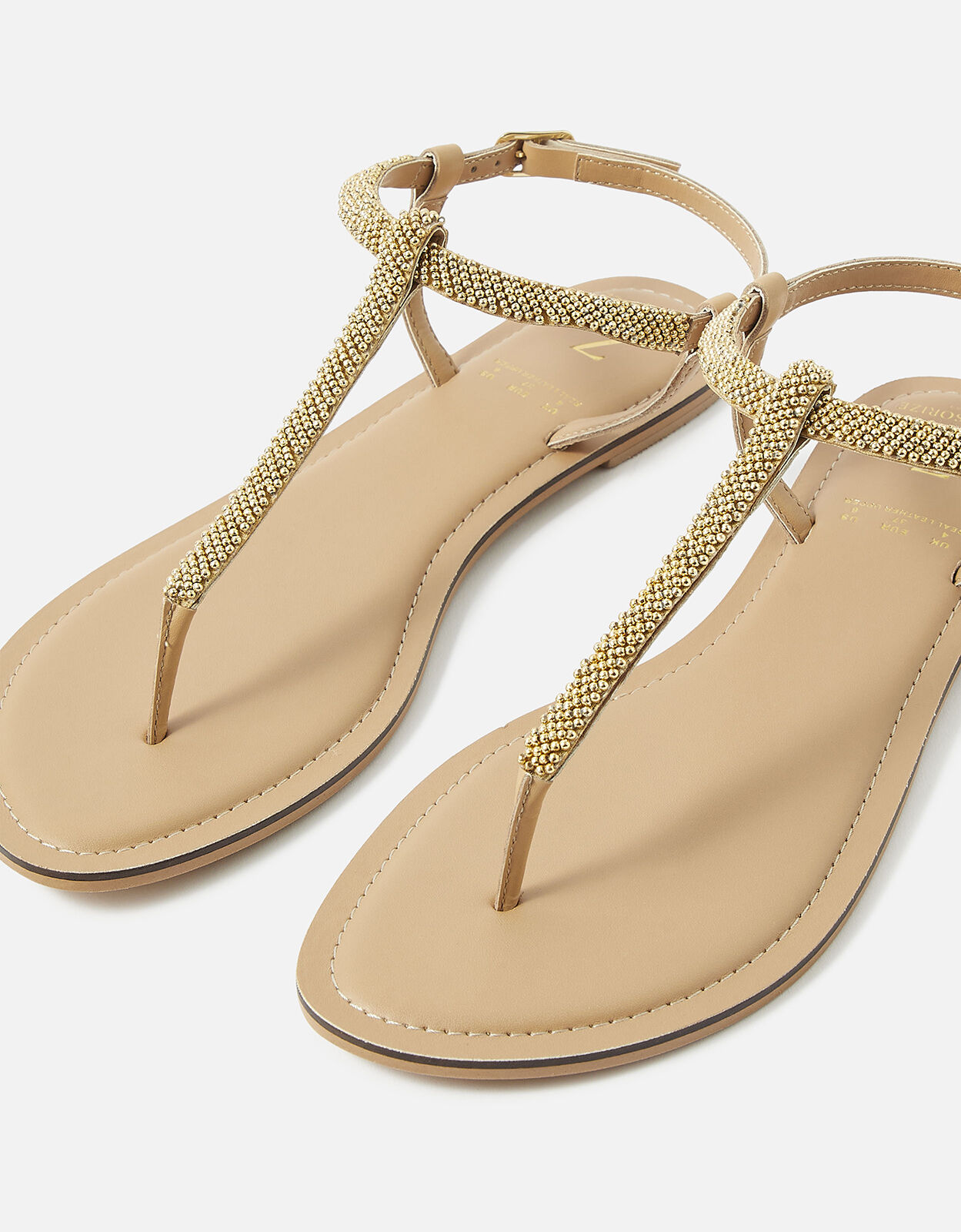 Beaded Sandals Gold
