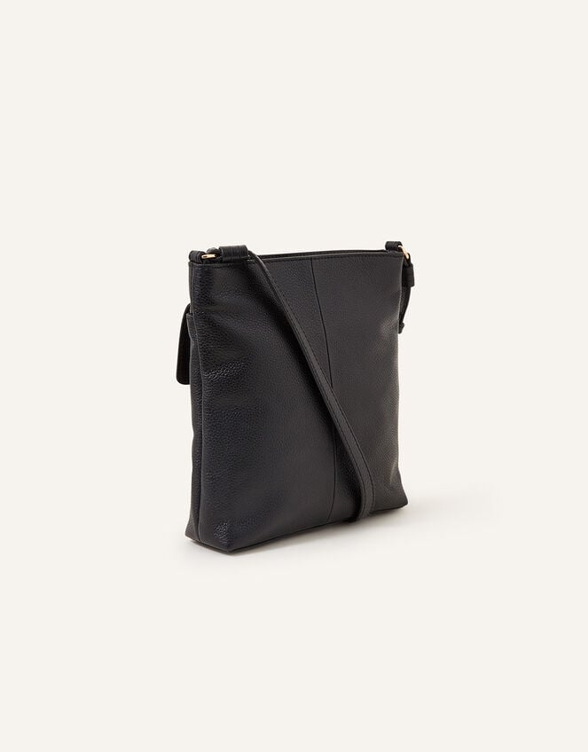 Leather Stitch Detail Messenger Bag, , large