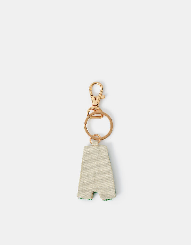 Beaded Initial Keyring, Multi (PASTEL MULTI), large