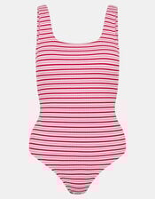 Stripe Crinkle Textured Swimsuit, Multi (BRIGHTS MULTI), large