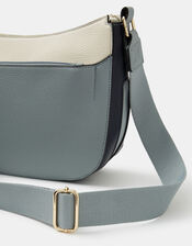 Colour Block Crossbody Bag, Blue (BLUE), large