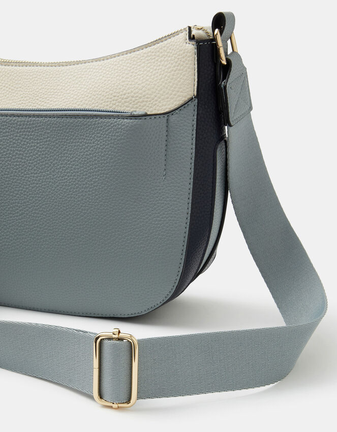 Colour Block Crossbody Bag, Blue (BLUE), large