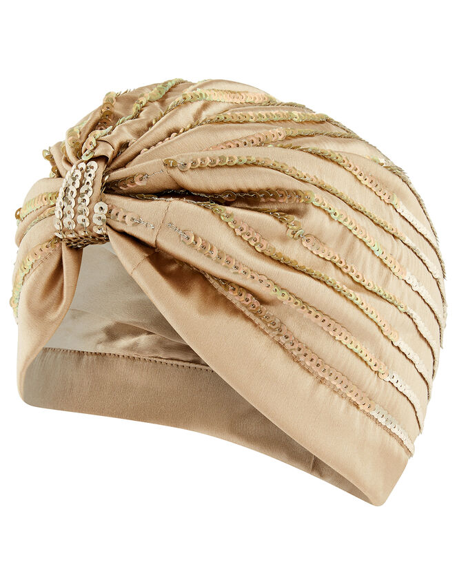 Sequin-Embellished Turban, , large