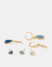 6-Pack Mother of Pearl Stone Stud & Hoop Earrings Set , , large