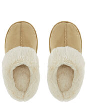 Suedette Mule Slippers, Tan (TAN), large