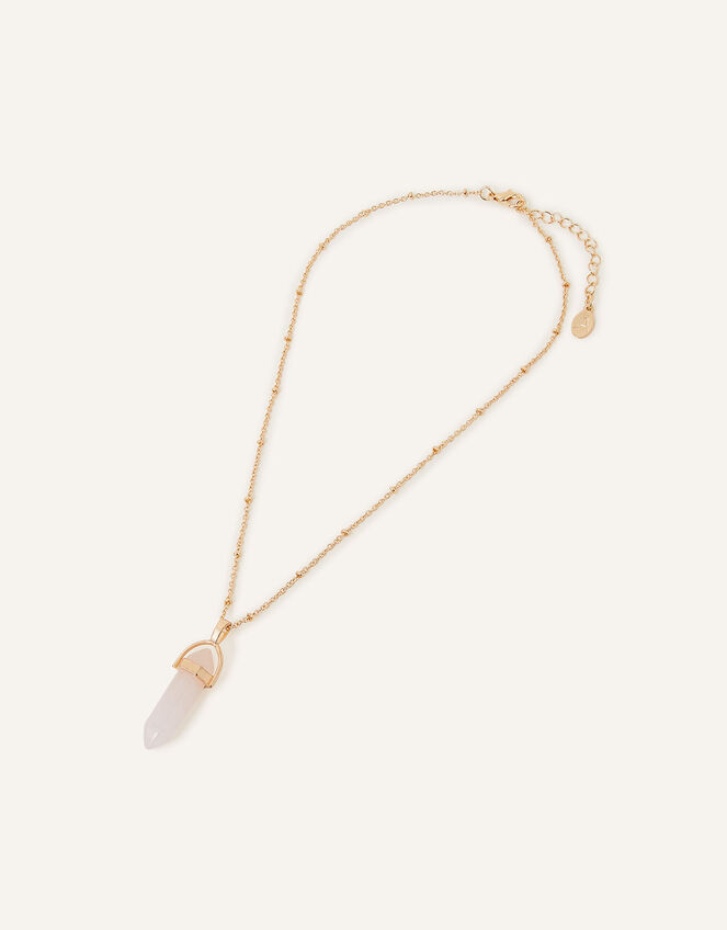 Semi-Precious Stone Pendant Necklace, Pink (PINK), large