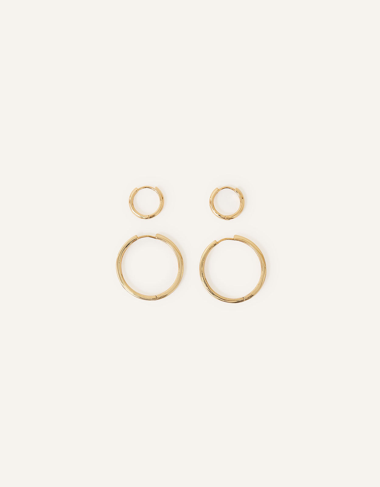 Small gold store hoop set