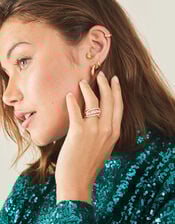 14ct Gold-Plated Sparkle Stone Ring, Gold (GOLD), large