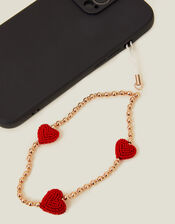 Beaded Heart Phone Charm, , large