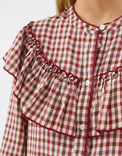 Ruffle Check Blouse, Multi (MULTI), large