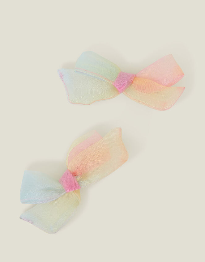 2-Pack Girls Ombre Bow Hair Clips, , large