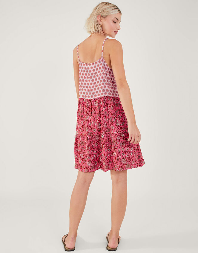 Mixed Shell Print Dress, Orange (CORAL), large