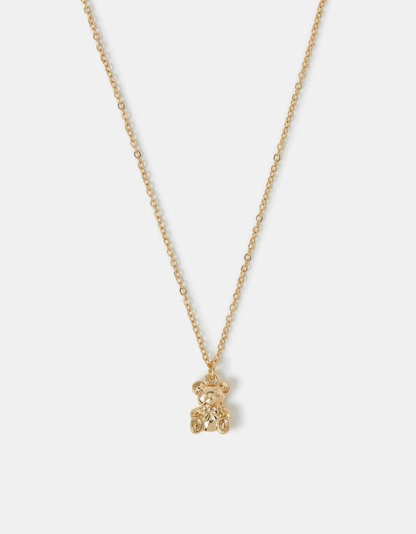 Teddy Bear Pendant Necklace, , large