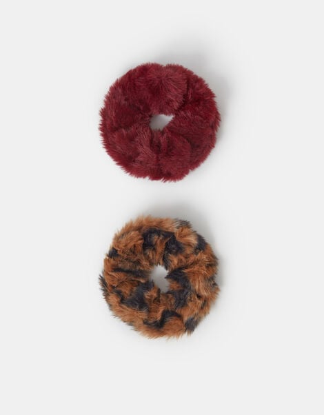 2-Pack Faux Fur Scrunchies, , large