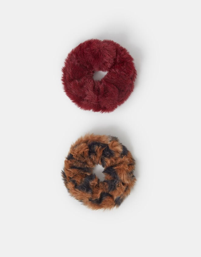 2-Pack Faux Fur Scrunchies, , large