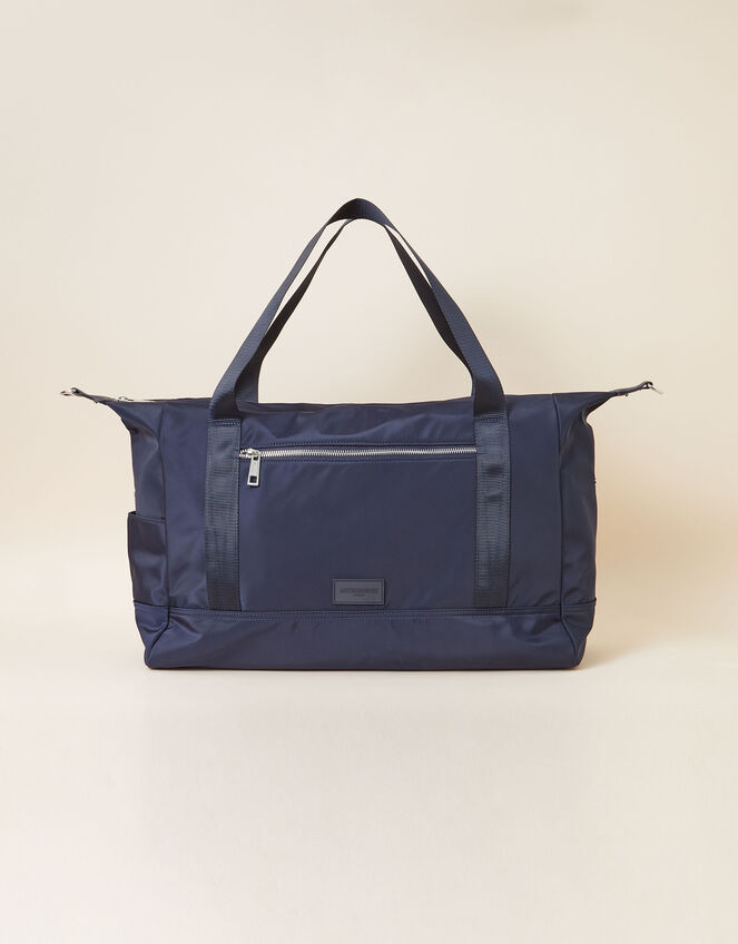 Weekend Bag with Recycled Nylon, Blue (NAVY), large