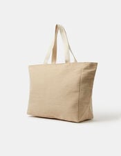 Palm Tree Embroidered Woven Beach Bag, , large