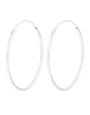 Sterling Silver Medium Hoop Earrings, , large