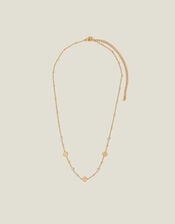 14ct Gold-Plated Stainless Steel Diamant&eacute; Clover Station Necklace, , large