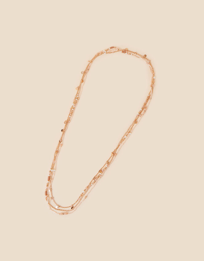 Pastel Long Beaded Layered Necklaces Set of Three, , large
