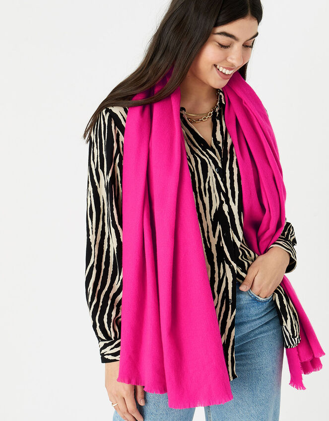 Wells Blanket Scarf Fuchsia, , large
