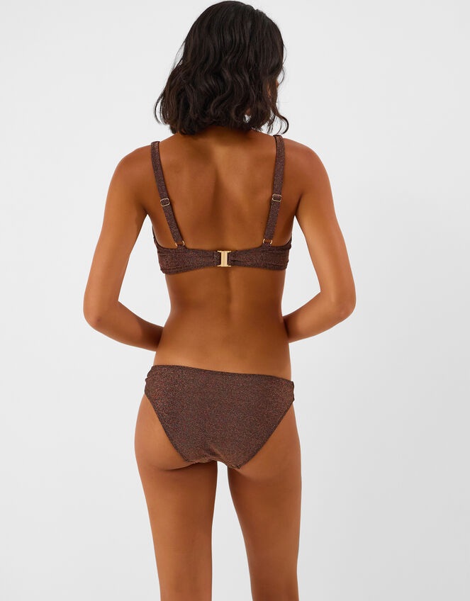 Shimmer Bikini Top, Brown (CHOCOLATE), large