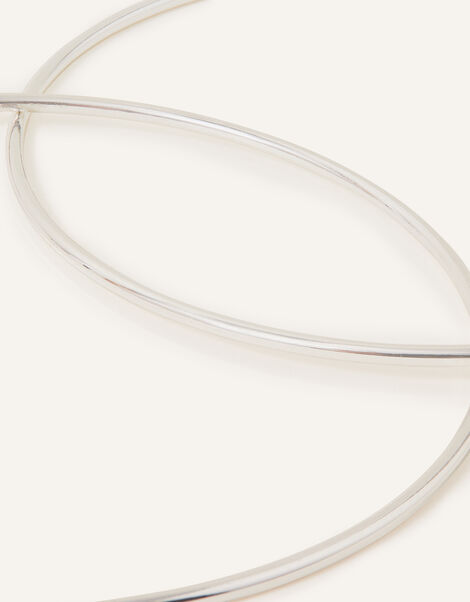Recycled Large Simple Hoops , Silver (SILVER), large