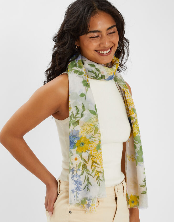Lightweight Floral Scarf, , large