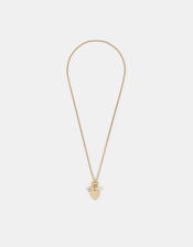 14ct Gold-Plated Omega Initial Charm Necklace, Gold (GOLD), large