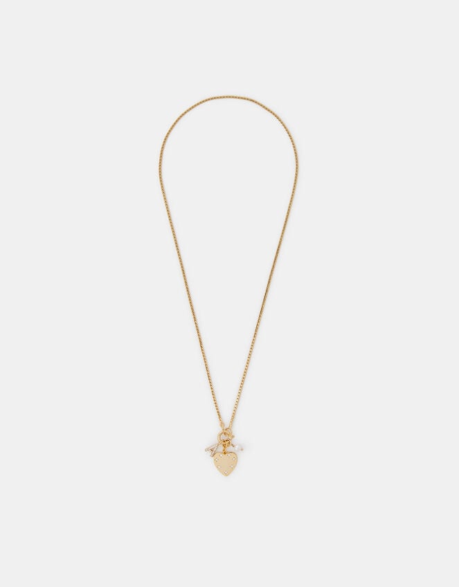 14ct Gold-Plated Omega Initial Charm Necklace, Gold (GOLD), large