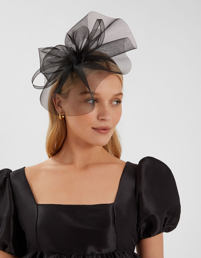 Mini Crin Fascinator, Black (BLACK), large