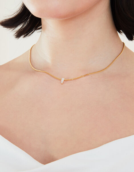 14ct Gold-Plated Sparkle Kite Cut Pendant Necklace, , large