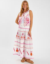 Mirror & Palm Embroidered Waistcoat, White (WHITE), large