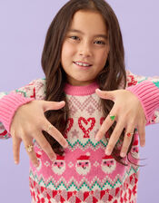 4-Pack Girls Christmas Rings, , large