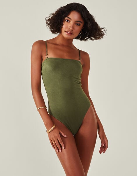 Shimmer Swimsuit, Green (KHAKI), large