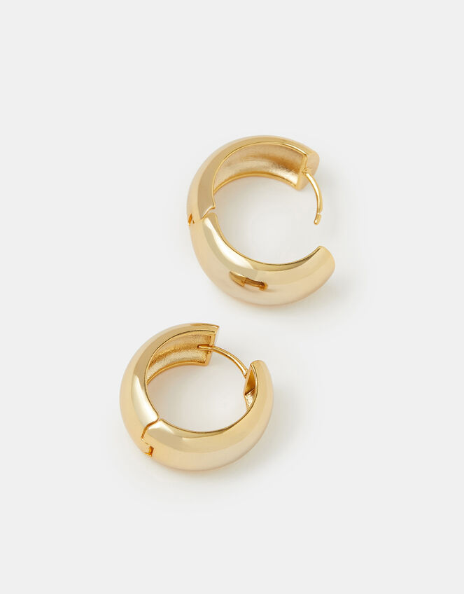 14ct Gold-Plated Chunky Hoop Earrings, , large