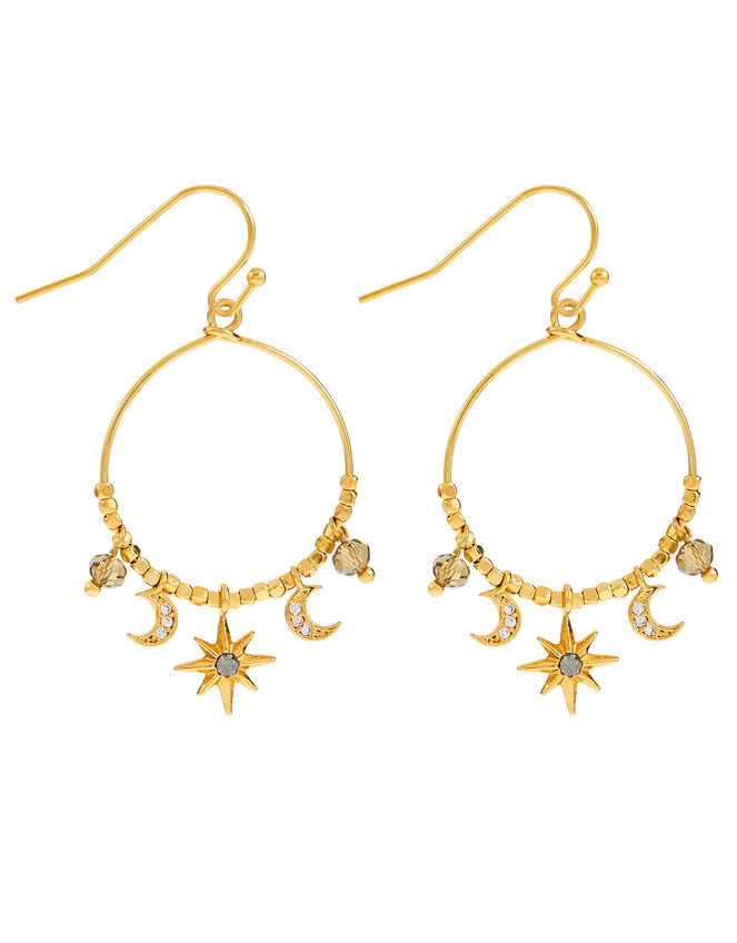 Star and Moon Earrings with Swarovski® Crystals, , large