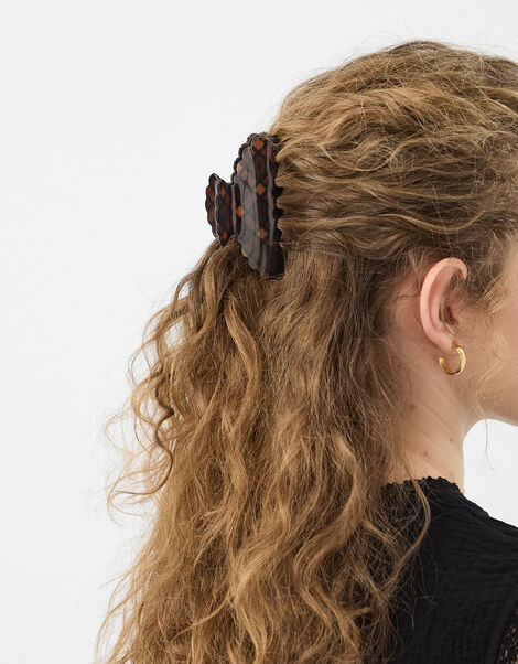 Check Scalloped Edge Claw Clip, , large