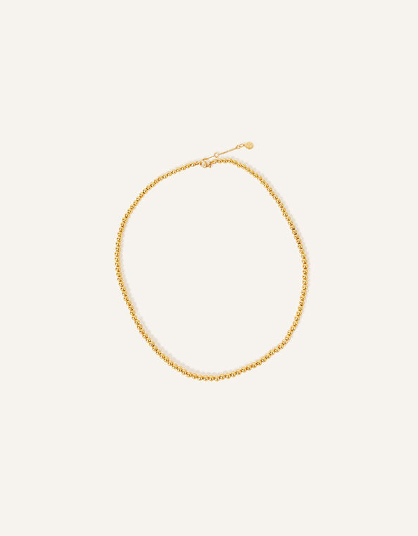 14ct Gold-Plated Ball Chain Necklace, , large