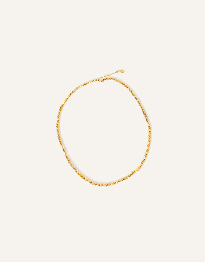 14ct Gold-Plated Ball Chain Necklace, , large