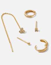 Gold-Plated Chain Earring 5 Pack, , large