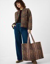 Floral Print Quilted Shopper Bag, , large