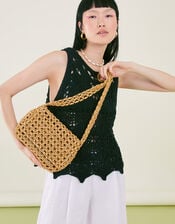 Wooden Beaded Shoulder Bag, , large