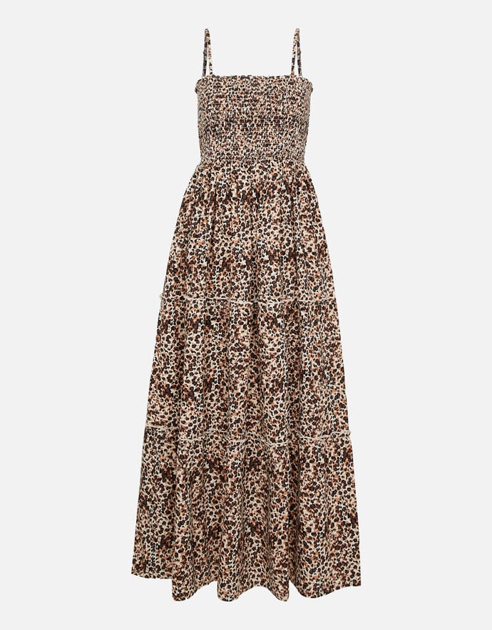 Leopard Bandeau Maxi Dress Brown | Beach holiday dresses | Accessorize UK