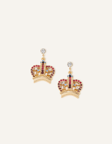 Crown Short Drop Earrings, , large
